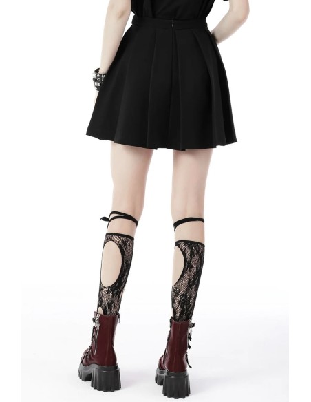 Sweet Punk Skirt in Black x Red - Dark in Love