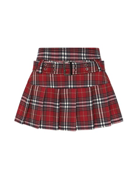 Falda de Tartán Rojo Just a Girl - Banned