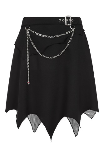 Asymmetrical Sable Skirt in Black - Banned