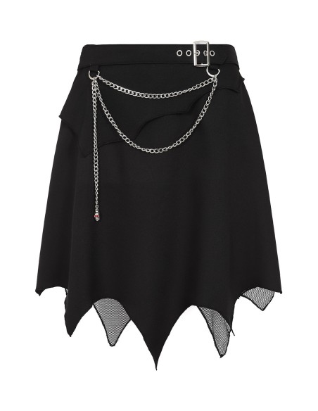 Asymmetrical Sable Skirt in Black - Banned
