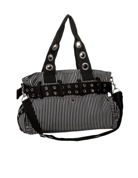 Bolso Sweet Revenge a Rayas Negro x Blanco - Banned
