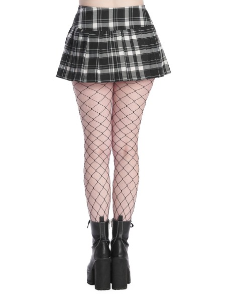 Falda Darkdoll de Tartán en Negro x Blanco - Banned