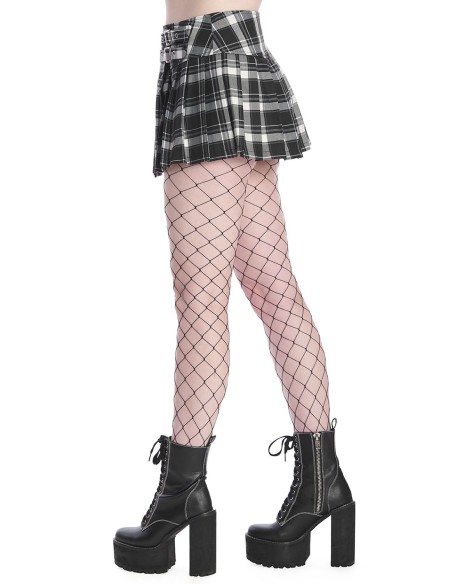 Falda Darkdoll de Tartán en Negro x Blanco - Banned