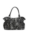 Rise Up Tartan Handbag in Black x White - Banned