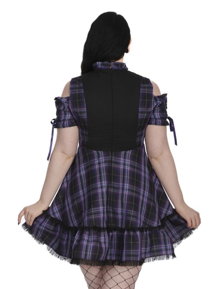 Vestido Dark Doll de Tartán Lila - Banned