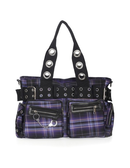 Bolso de Tartán Camdyn en Lila - Banned