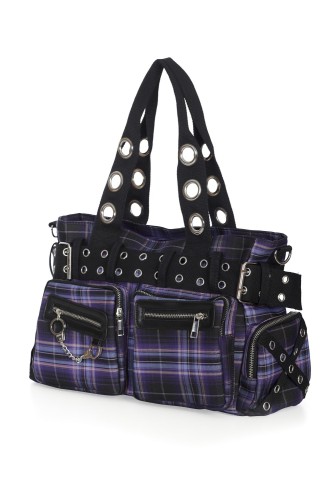 Camdyn Tartan Handbag in Purple - Banned 2