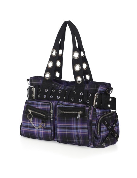 Bolso de Tartán Camdyn en Lila - Banned