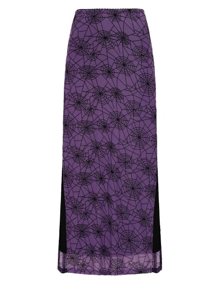 Seraphina Spiderweb Chiffon Skirt in Purple - Banned