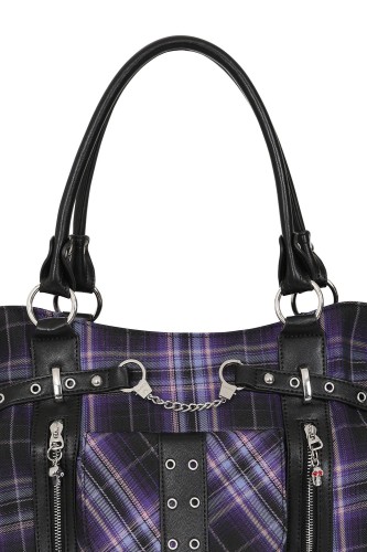 Rise Up Tartan Handbag in Purple - Banned 2