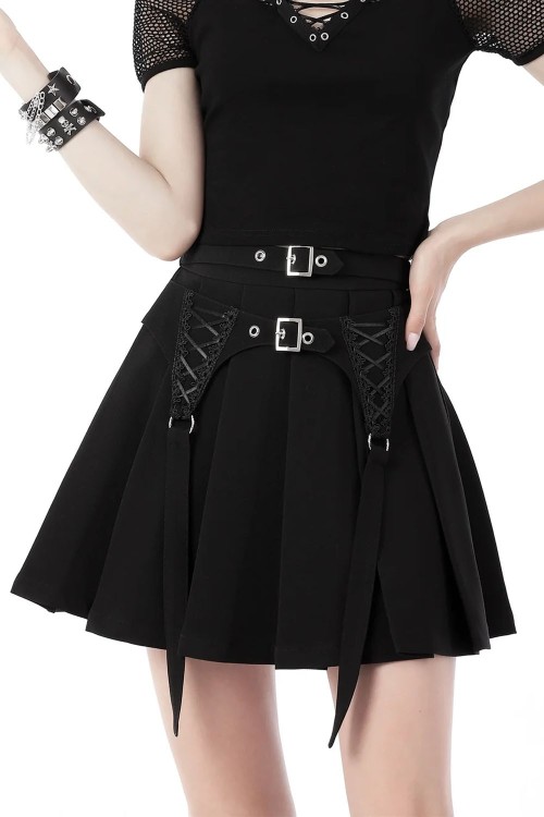 Sweet Punk Skirt in Black - Dark in Love