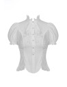 Lolita Gothic Ruffle Blouse in White - Dark in Love