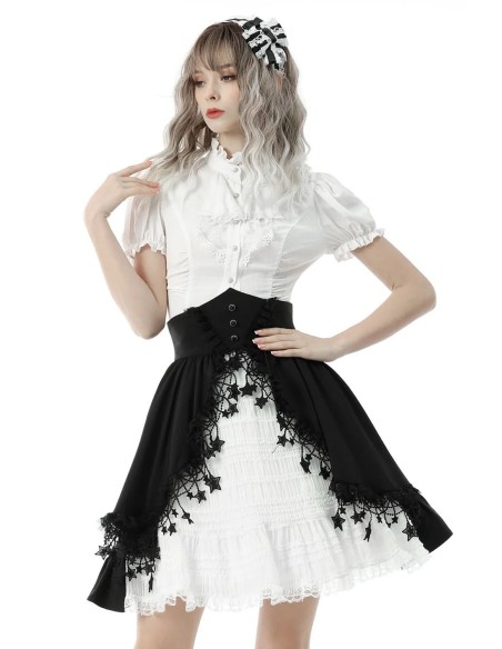 Lolita Gothic Ruffle Blouse in White - Dark in Love