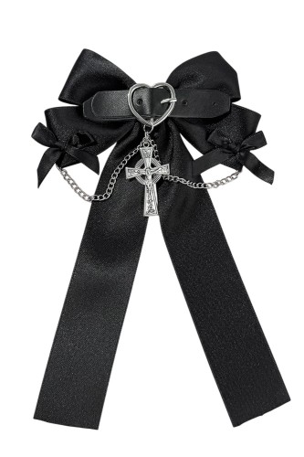 Lazo Para la Cabeza Bow Gothic Cross en Negro