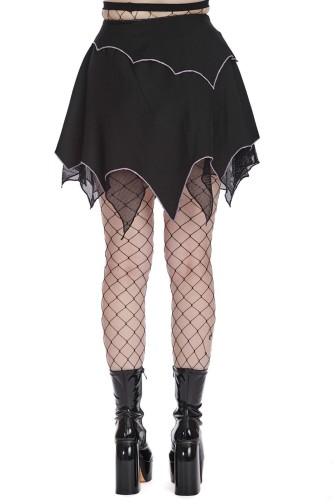 Asymmetrical Sable Skirt in Black x Lavender - Banned 2