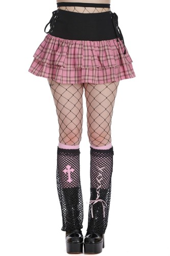 Kokoro Black x Pink Tartan Skirt - Banned 2