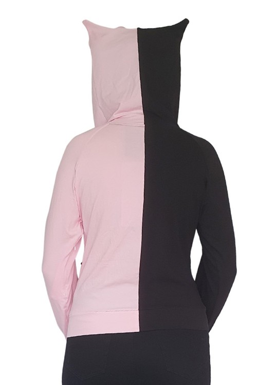 Half Yuri Top in Black x Pink - Banned