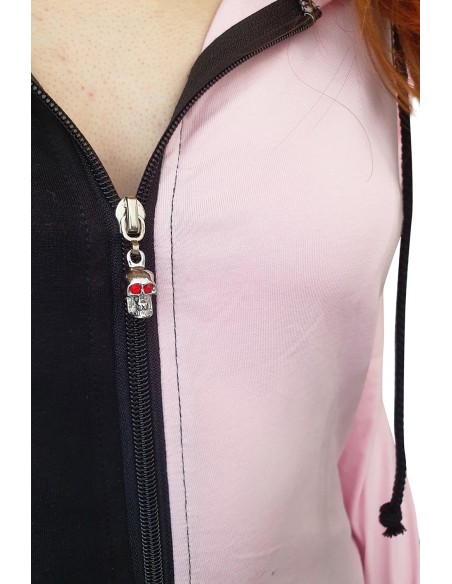 Half Yuri Top in Black x Pink - Banned