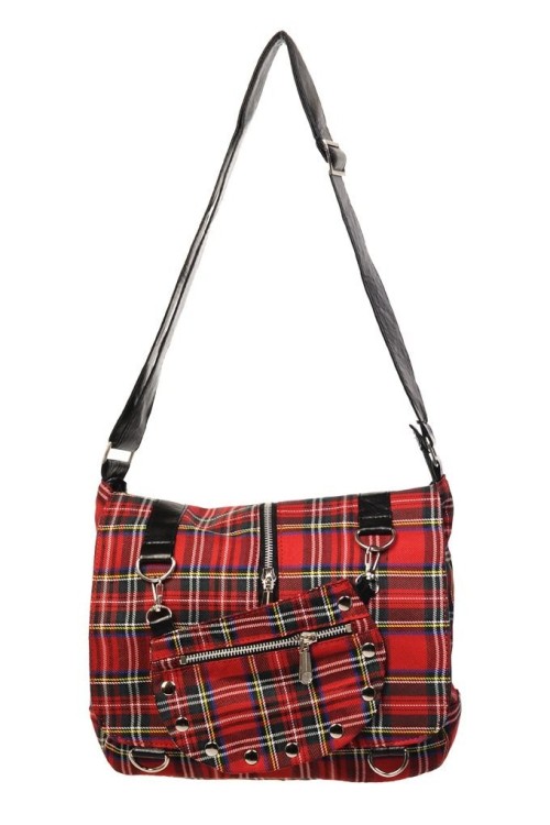 Twice the Action Tartan Bag in Red - Banned
