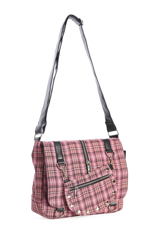 Twice the Action Tartan Bag in Pink - Banned