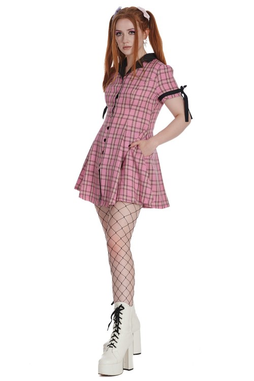 Pink Tartan Kokoro Dress - Banned