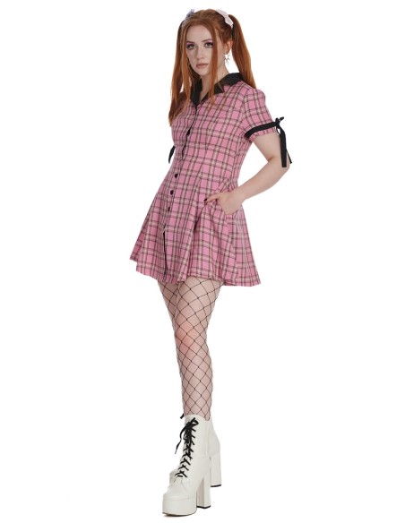 Pink Tartan Kokoro Dress - Banned