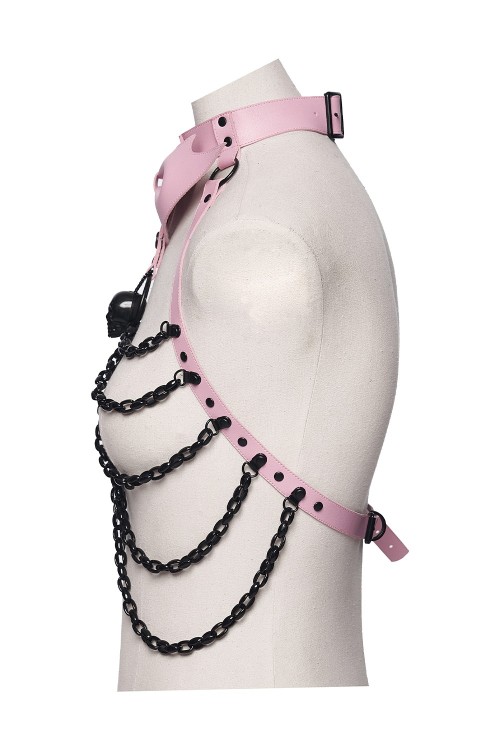 Bat Ribbon Harness in Pink - Punk Rave