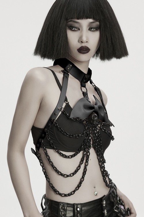 Bat Ribbon Harness in Black - Punk Rave