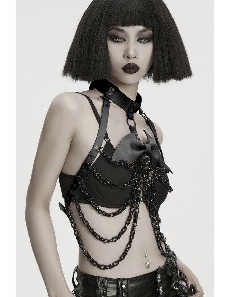 Bat Ribbon Harness in Black - Punk Rave