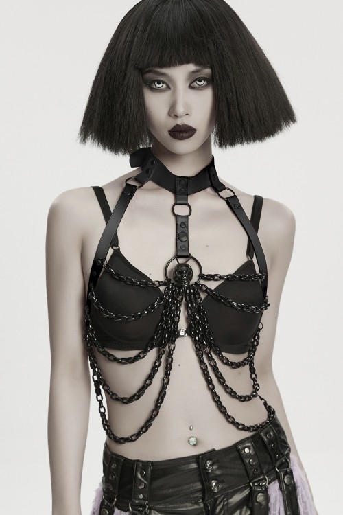 Bat Ribbon Harness in Black - Punk Rave