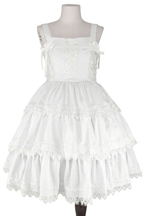 Lolita JSK Dress 3 Layer Cake - Heavenly White (Madame Chocolat Exclusive Colorway)