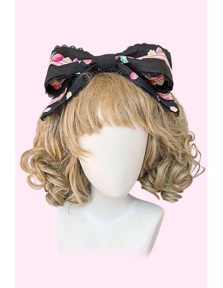 Vestido Lolita JSK Strawberry Ribbon + Lazo - Negro