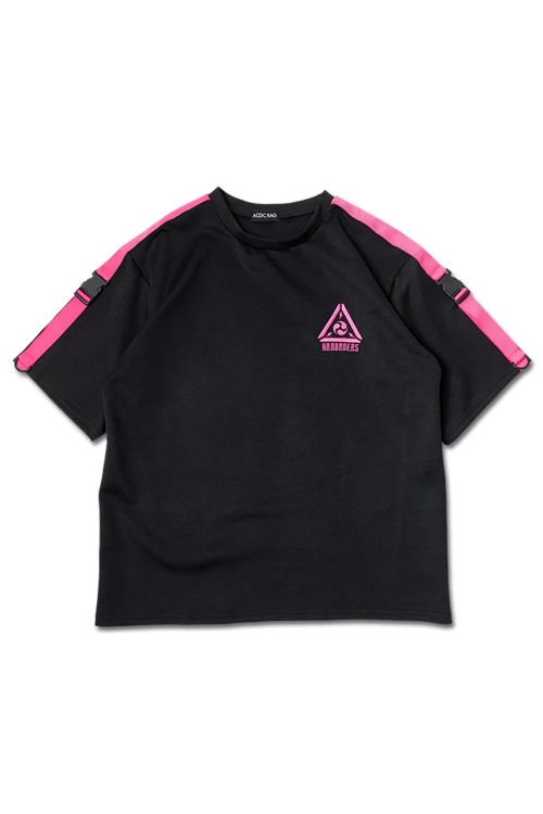 Oversized Uzurai T-shirt in Black x Fuchsia - ACDC Rag