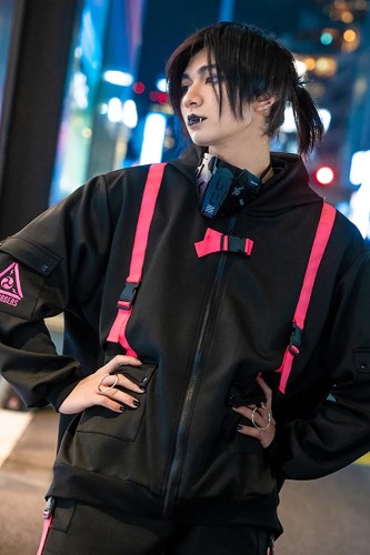 Uzurai Jacket in Black x Fuchsia - ACDC Rag