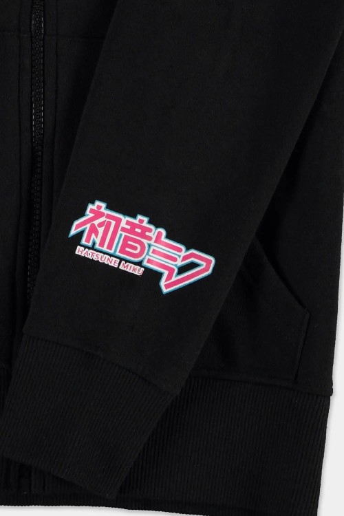 Hatsune Miku Logo Hoodie in Black