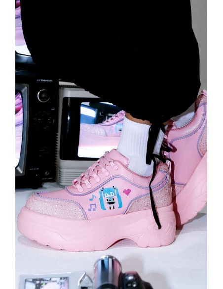 Diva Virtual Platform Sports Sneakers in Pink - Hatsune Miku x Koi Footwear