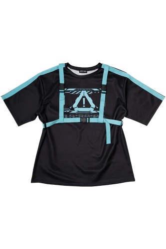Oversized T-shirt Error Code in Black x Turquoise - ACDC Rag 2