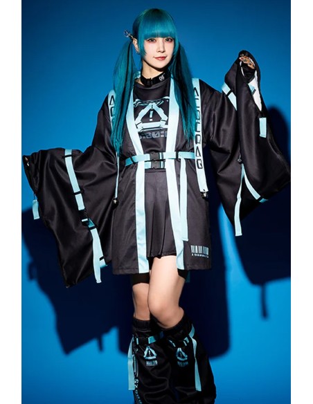 Haori Jacket Error Code in Black x Turquoise - ACDC Rag