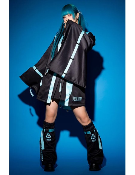 Haori Jacket Error Code in Black x Turquoise - ACDC Rag