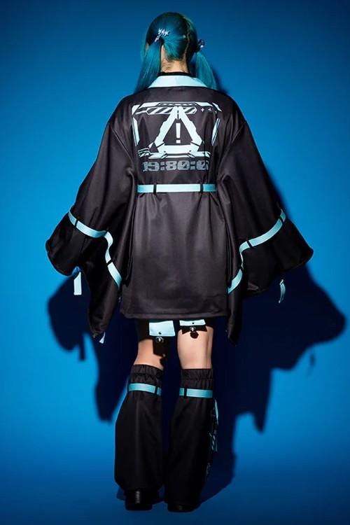 Haori Jacket Error Code in Black x Turquoise - ACDC Rag