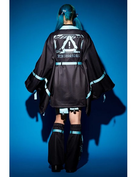 Chaqueta Haori Error Code en Negro x Turquesa - ACDC Rag