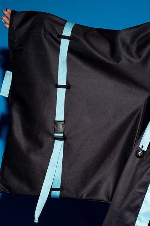 Haori Jacket Error Code in Black x Turquoise - ACDC Rag