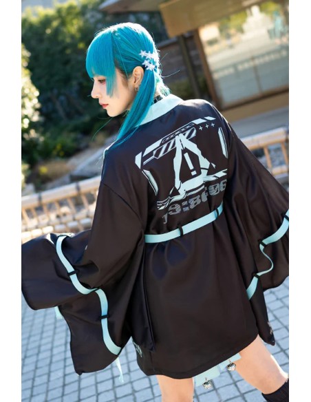 Chaqueta Haori Error Code en Negro x Turquesa - ACDC Rag