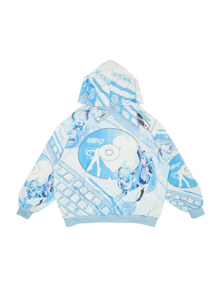 Sudadera Oversized Miku Forever en Blanco x Turquesa  - Hatsune Miku x ACDC Rag