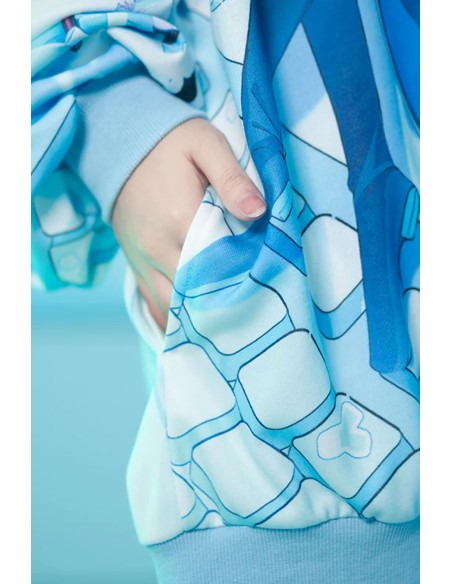 Sudadera Oversized Miku Forever en Blanco x Turquesa  - Hatsune Miku x ACDC Rag