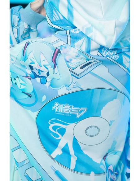 Miku Forever Oversized Sweatshirt in White x Turquoise - Hatsune Miku x ACDC Rag