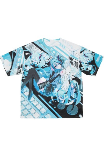 Oversized Miku Forever T-shirt Black x Blue - Hatsune Miku x ACDC Rag 2
