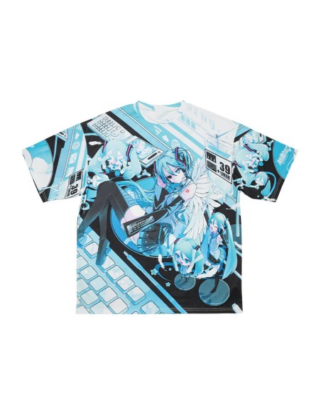Oversized Miku Forever T-shirt Black x Blue - Hatsune Miku x ACDC Rag