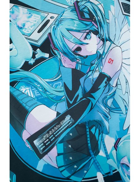 Oversized Miku Forever T-shirt Black x Blue - Hatsune Miku x ACDC Rag