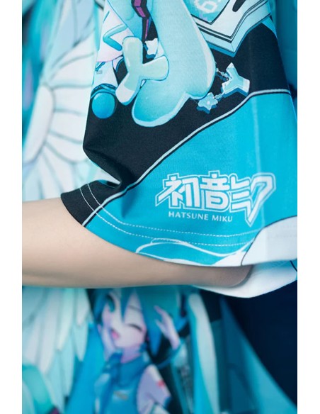 Camiseta Oversized Miku Forever Negro x Azul - Hatsune Miku x ACDC Rag